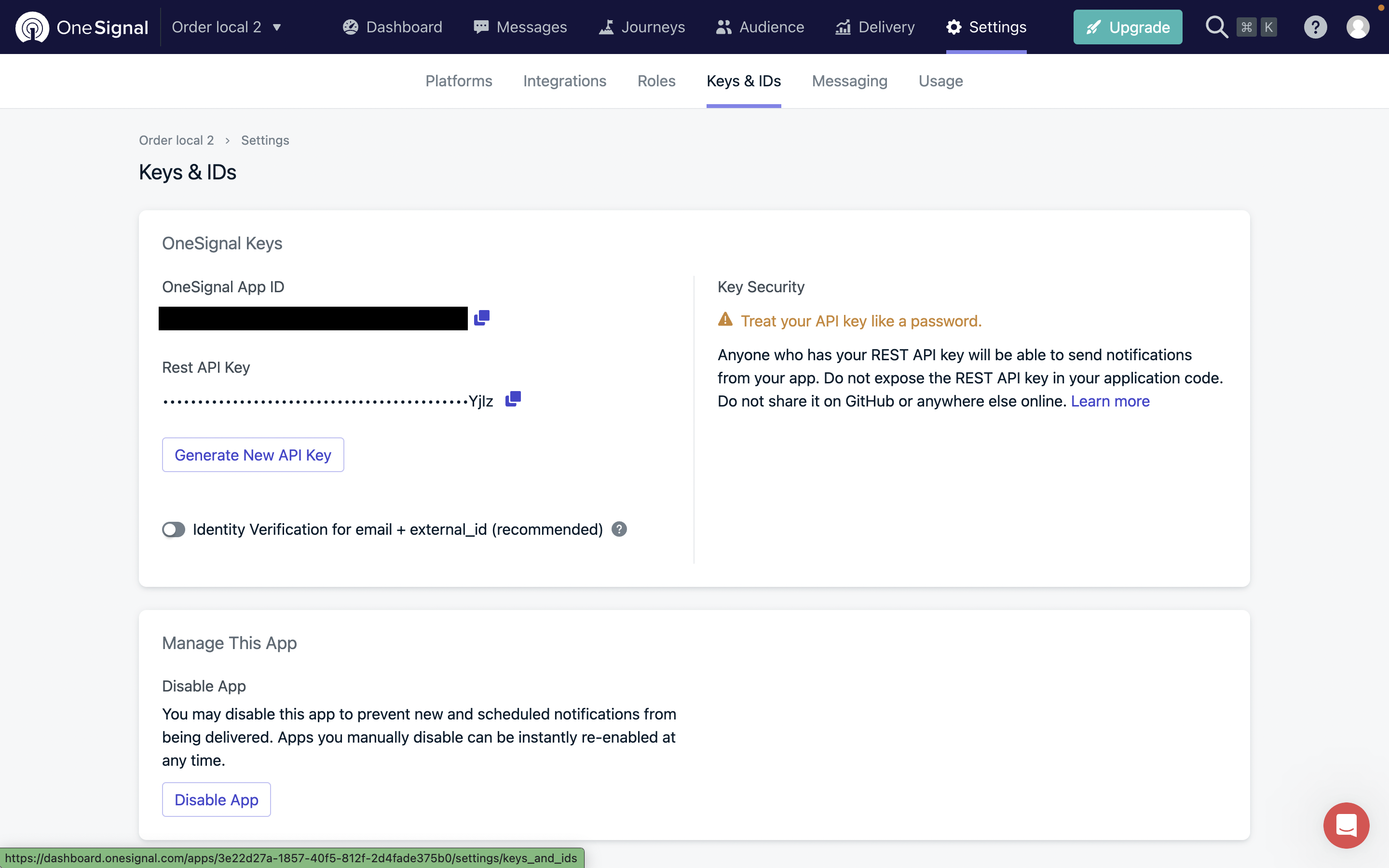 Where to find OneSignal App ID