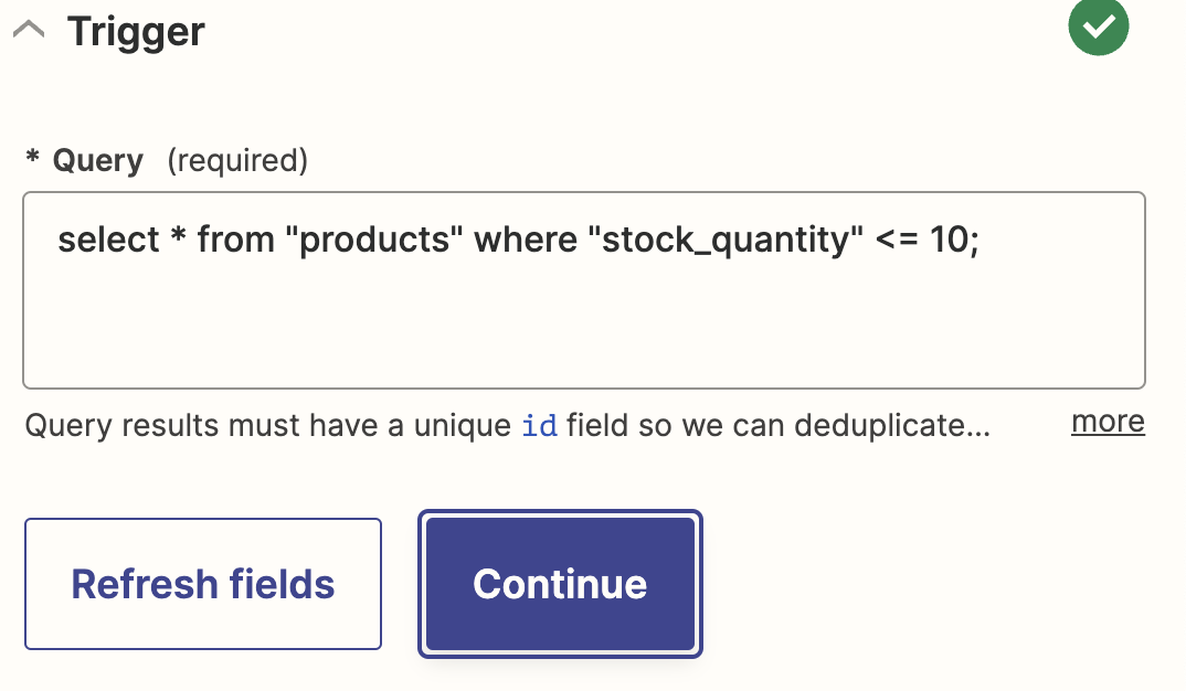 Query in Zapier