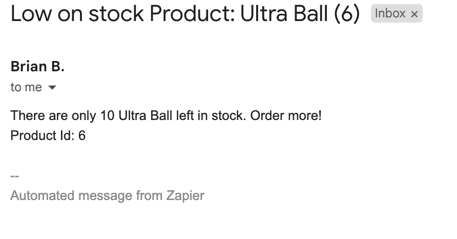 email from zapier